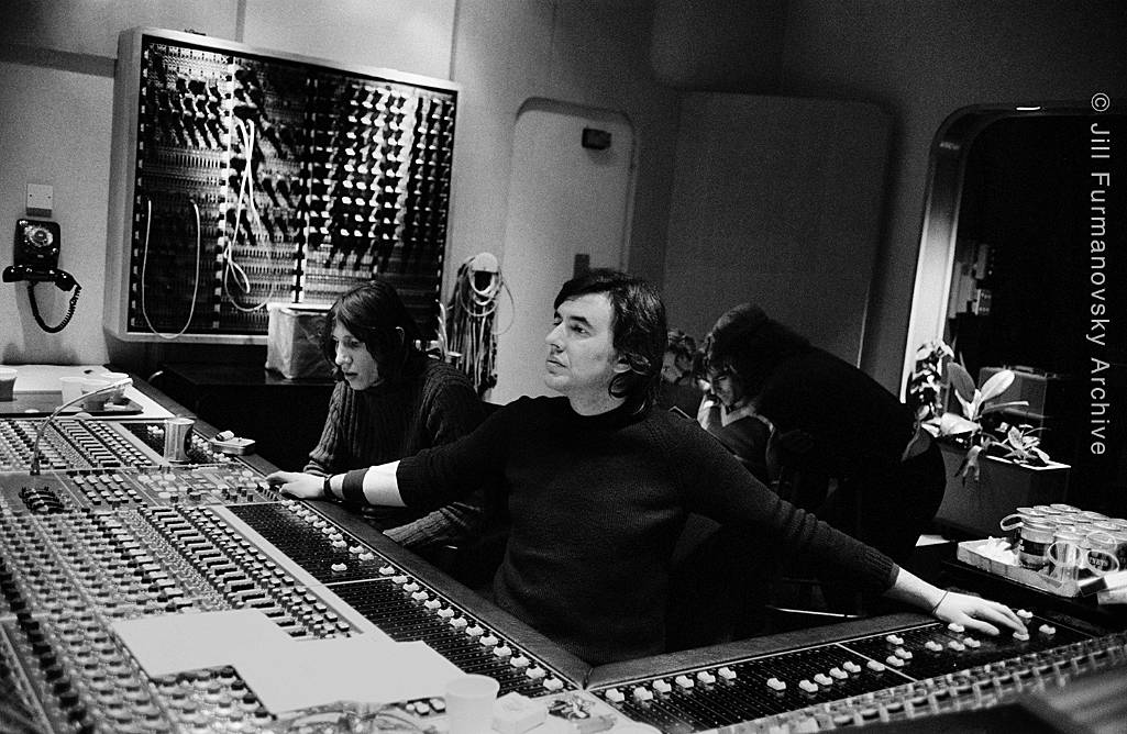 Brian Humphries at the board at Abbey Road during the making of Wish You Were Here (1975)